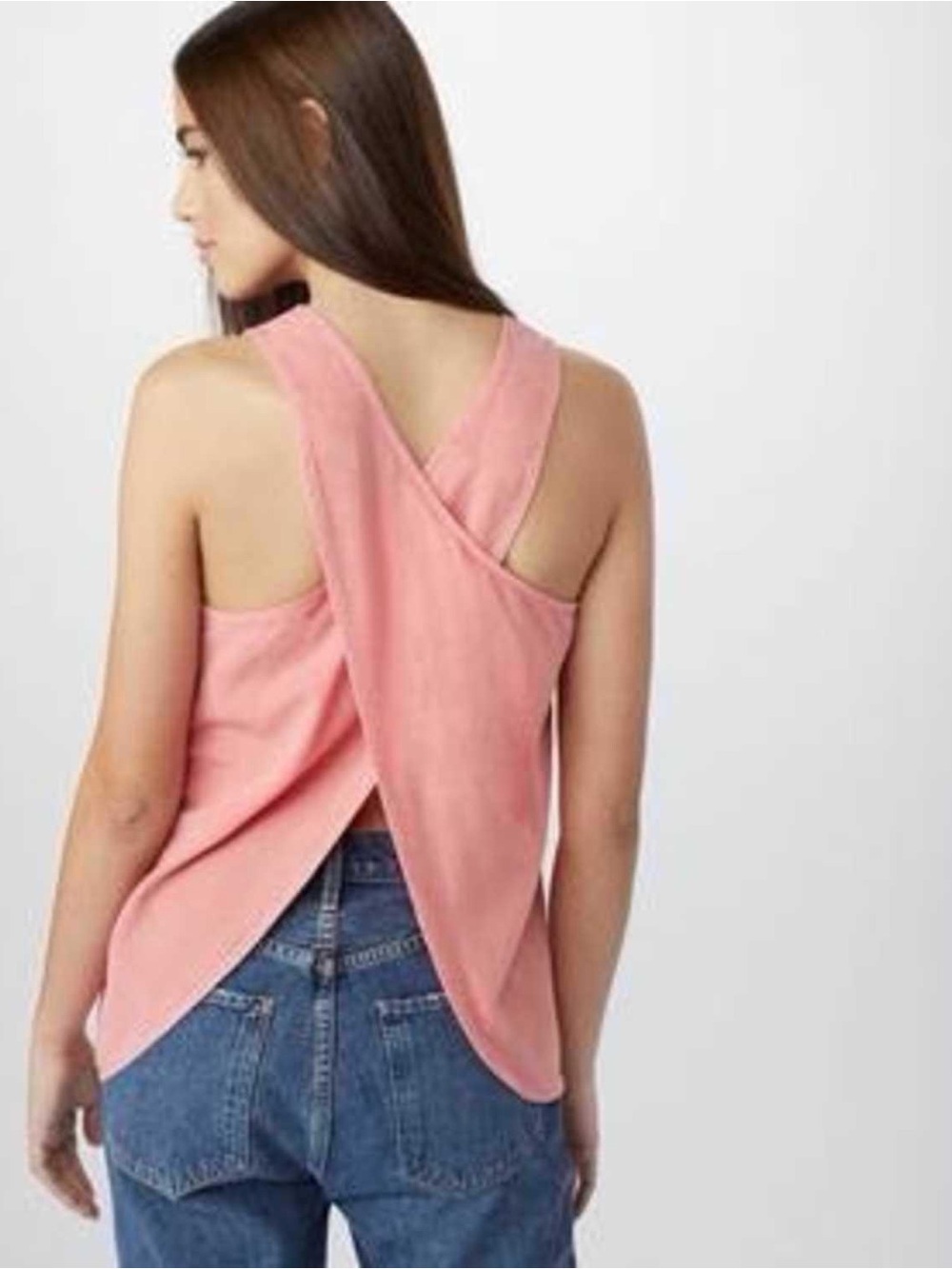 Sleeveless Pink Cross-Back Tank Top